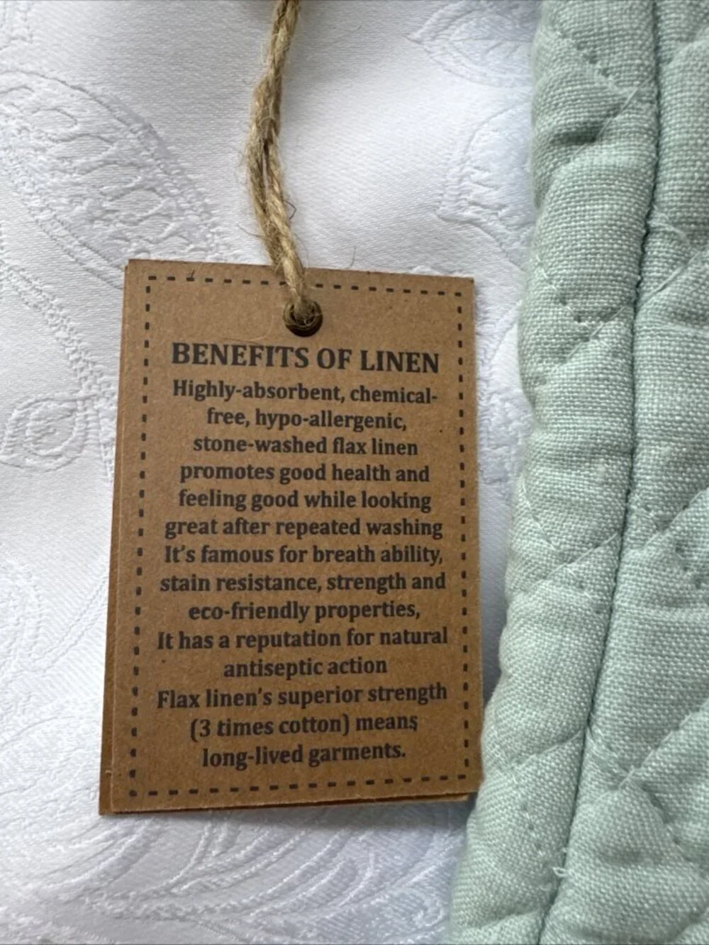 Vikolino Sea Blue Green Linen Quilted Oven Glove Machine Washable 12.5